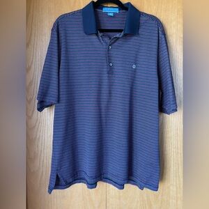 Fairway & Greene Men’s Short Sleeve Polo Golf Shirt-Size: L-Color: Blue Stripe